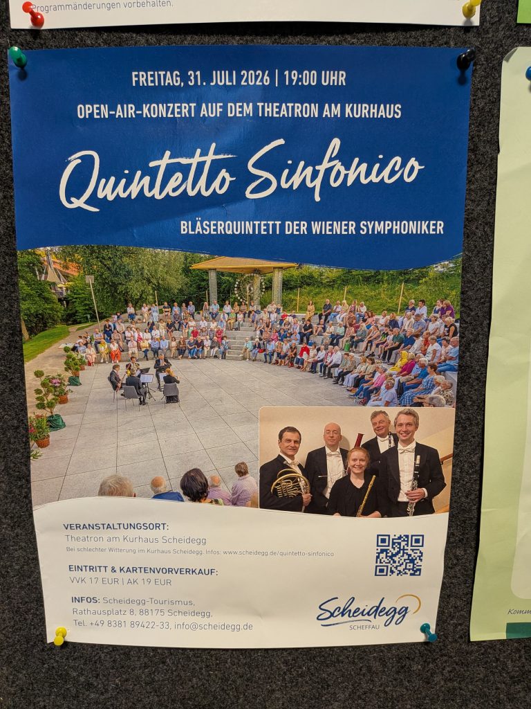 SCHEIDEGG Quintetto Sinfonico playing wind quintet arr. of Stravinsky and Dvořák